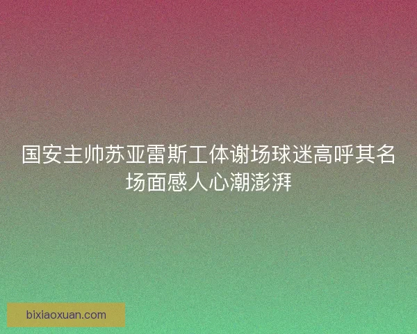 国安主帅苏亚雷斯工体谢场球迷高呼其名场面感人心潮澎湃